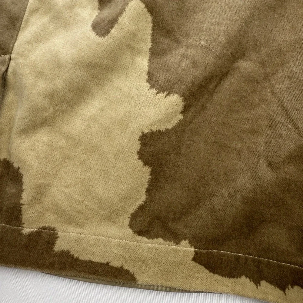Liz Claiborne Lizsport‎ Skirt Size 14 Faux Suede Cow Camo Patchwork Western Boho